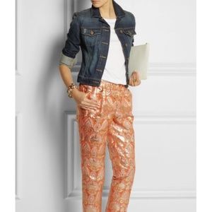 J Crew Collection Gilded Brocade Pants, Sz 10 NWT